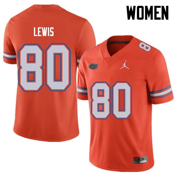 NCAA Florida Gators C'yontai Lewis Women's #80 Jordan Brand Orange Stitched Authentic College Football Jersey AXB0864NL